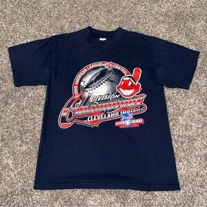 VTG Logo 7 Blue 1999 Cleveland Indians Central Division Champions Men’s Large
